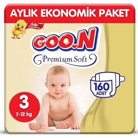 Goon Premium Soft 3 Numara 160'lı Bel Bantlı Bez