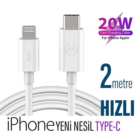 Apple Iphone 14 - 14 Plus - 14 Pro - 14 Pro Max Hızlı Şarj Kablosu Type C - Ligtning Pd 20w 2 Metre