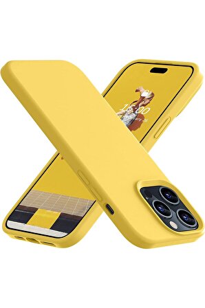 iPhone 14 Pro Max Uyumlu içi Kadife Lansman Silikon Kılıf Full Koruma Sağlayan Kılıf