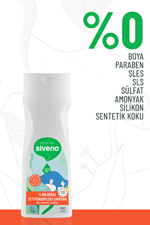 Siveno %100 Doğal Fitokompleks Şampuan 7 Değerli Bitki Yoğun Dökülme Karşıtı Dolgunlaştırıcı 300 ml