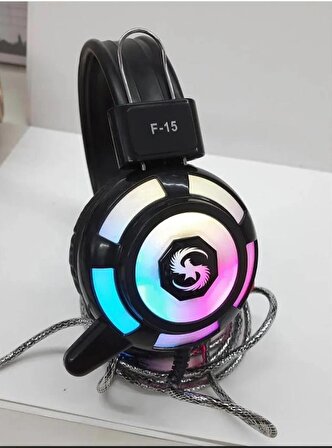 Oyuncu kulaklık Gaming mikrofonlu Led ışıklı  f15 2 Metre  kulaklık