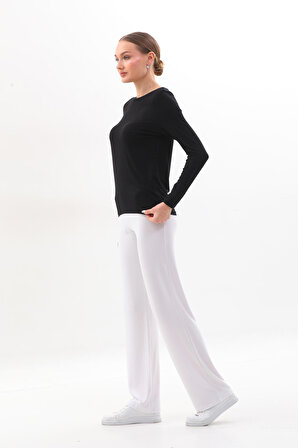 Extra Yumuşak Uzun Viskon Pantolon Home&Outdoor-Beyaz