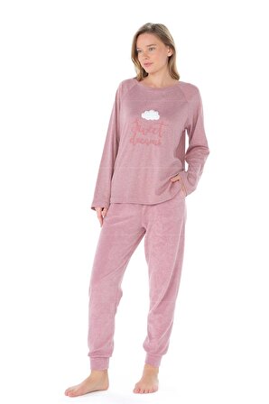 Kadın Bulut Desenli 3'lü Pijama Takımı