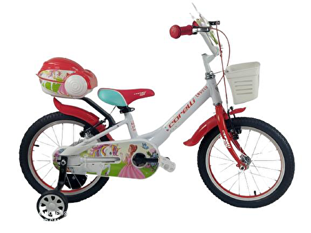 Corelli Lovely 16 jant Vitessiz V Fren Beyaz Kırmızı  Çocuk Bisikleti (Jant Kapaksız)
