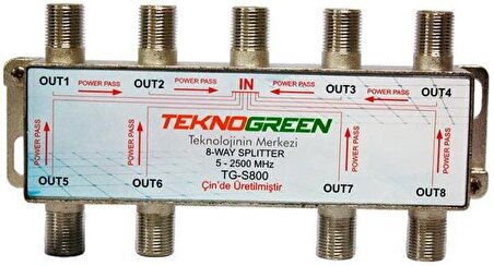 TeknoGreen 5 - 2500Mhz 1 İn 8 Out  Splitter