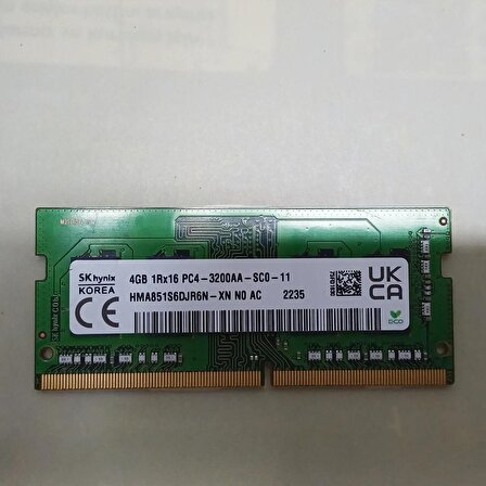 SK Hynix 4 GB RAM (1RX16) DDR4 3200 MHz HMA851S6DJR6N-XN Laptop
