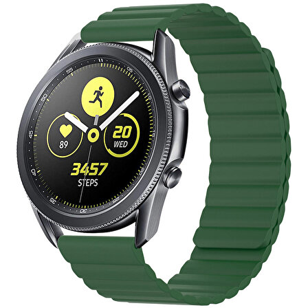  Megafox Huawei Watch 3/Watch 3 Pro Uyumlu Mıknatıslı Suni Deri Baklalı Tasarımlı Çift Renkli Kordon