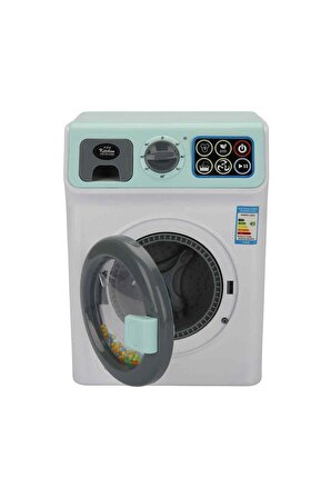 Hommy Sesli Ve Işıklı Yeşil Çamaşır Makinesi Oyuncak Çamaşır Makinesi Sesli Özellikli Washer Dryer