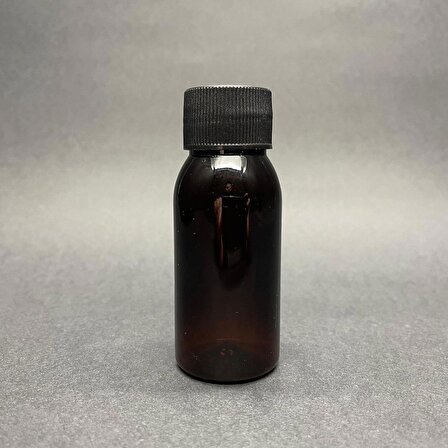 50 cc Amber Sert Pet Şişe  - Siyah Plastik Kapaklı- 50ml Kahverengi Pet Şişe- x 10 Adet