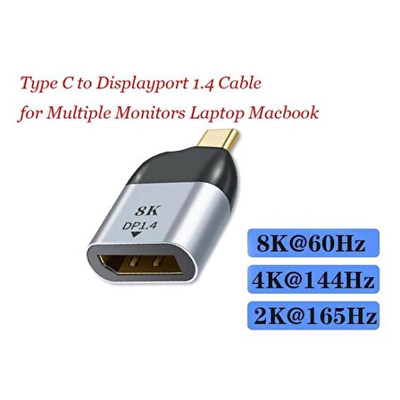 Type C To Displayport Kablo Ucu Dp Mini Çevirici Dönüştürücü Adaptör