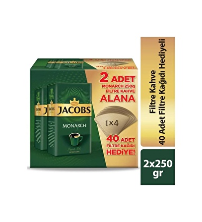 Jacobs Filtre Kahve 2x250 gr. (40 adet filtre kağıdı hediyeli)