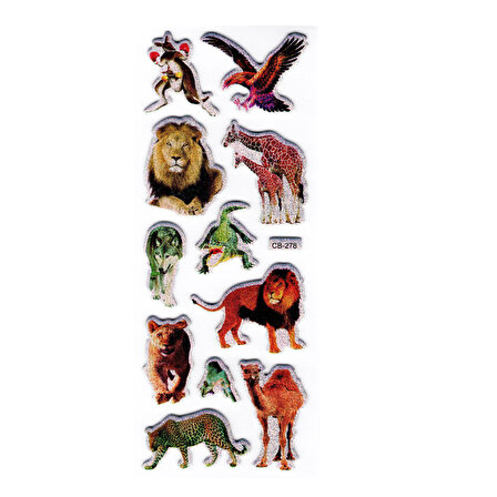 Sticker Kabartmalı Stiker Defter, Planlayıcı Etiket Orman Hayvanları(cb278) 16x7 cm