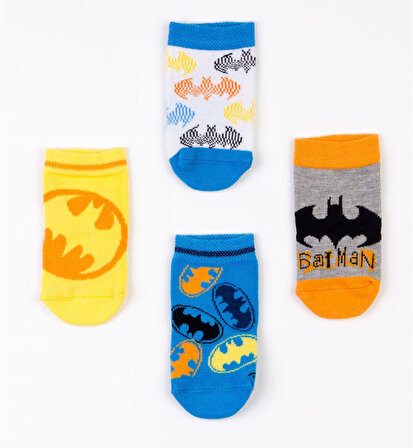 Batman 1-2 Yaş 4 Adet Lisanslı Çocuk Çorabı Havlu Çorap