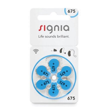 Signia 675 Numara İşitme Cihazı Pili 10 Paket 60'lı