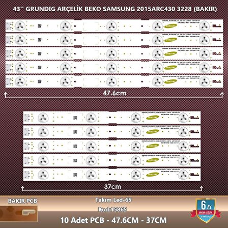 TAKIM LED-65 (5X233-5X234) 43 GRUNDIG ARÇELİK BEKO SAMSUNG 2015ARC430 3228 (BAKIR)