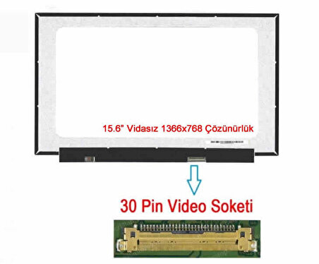 Lenovo PN 5D10P54289 15.6" 30 Pin Vidasız Notebook LCD Panel - 1366X768 Çözünürlük