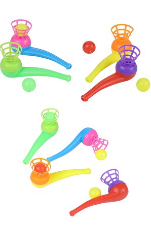 4 Adet Oyuncak Saksafon Popit Pipet Top Üfleme Oyunu  Hediyelik Parti Eğlencesi