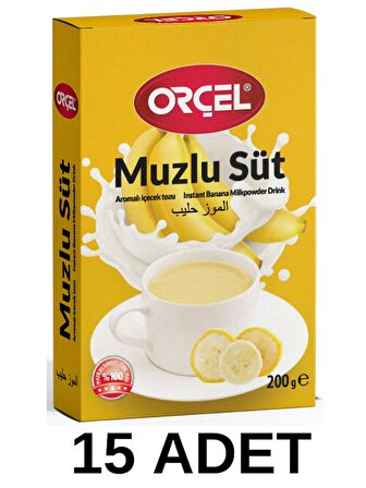 Orçel Muzlu Süt Aromalı İçecek Tozu Oralet Çay 15 x 200gr.