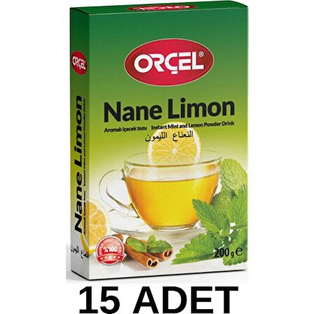 Orçel Nane Limon (Mentollü) Aromalı İçecek Tozu Oralet Çay 15 x 200gr.