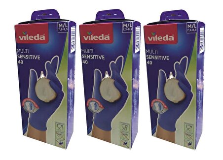 3 x Vileda Multi Sensitive Pudrasız Kullan-at Eldiven