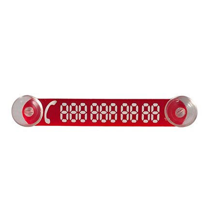 Araç Park Telefon Numaratörü Kırmızı-Beyaz Tel No Gösterici Numaratik YDNMR020
