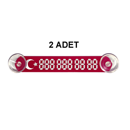 -2 ADET-Kırmızı-Beyaz Araç Park Telefon Numaratörü Tel No Gösterici Numaratik YDNMR211