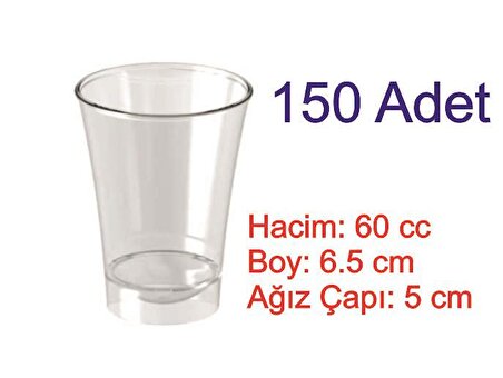 Mika Plastik Kullan At Shot / Şerbet Bardağı 150' li