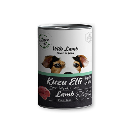 Eco natura pet kuzu etli yavru köpek konservesi gravy 24adet 400gr köpek yaş mama puppy konserve