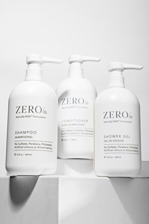 Zero/o Naturally Kind Shampoo 443ML + Conditioner 443 ML + Shower Gel 443 ML