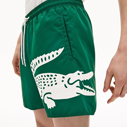 Lacoste Erkek Timsah Baskılı Şort Mayo - Yeşil