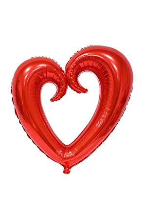 Ortası Boş Kırmızı Kalp Folyo Balon 90 Cm