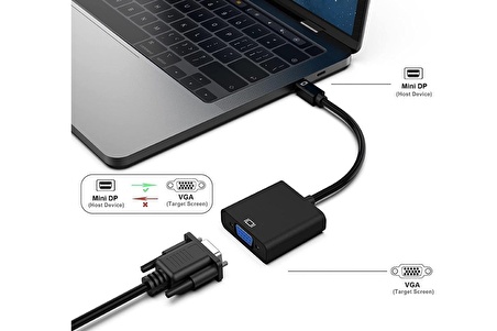 Mini DP (Thunderbolt) to VGA Adaptörü Görüntü Aktarma