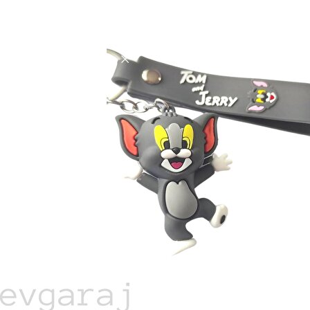 Tom ve Jerry İkili Silikon Anahtarlık - Eğlenceli ve Dayanıklı