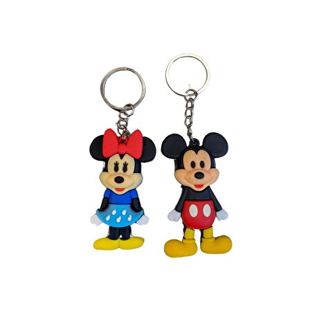 Minnie ve Mickey Çift Anahtarlık Şık Tasarım Hediyelik
