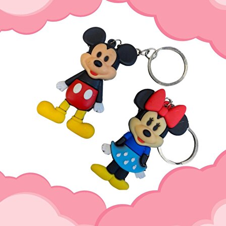 Minnie ve Mickey Çift Anahtarlık Şık Tasarım Hediyelik