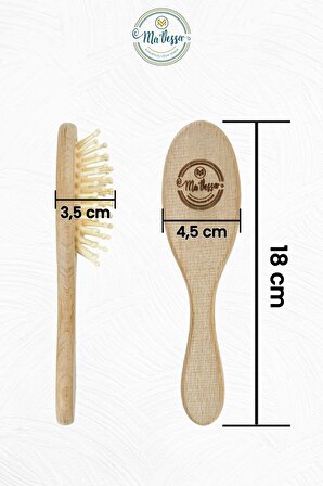 Ma'Vessa Doğal Bambu Dişli Ahşap Bebek & Çocuk Saç Fırçası - Tarağı