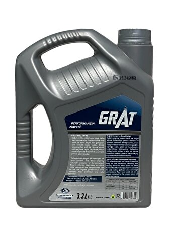 Grat Pro 5W-40 Tam Sentetik Motor Yağı 3.2 Litre
