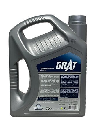 Grat Pro 5W-40 Tam Sentetik Motor Yağı 4 Litre