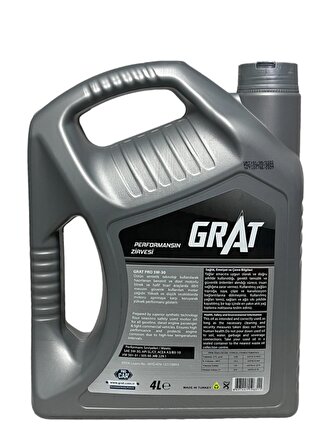 Grat Pro 5W-30 Tam Sentetik Motor Yağı 4 Litre