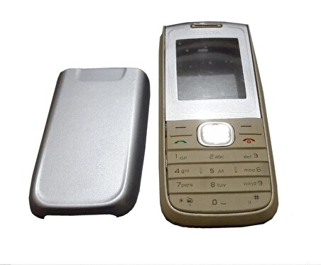 Nokia 1650 Kapak Nokia 1650 uyumlu Gri ön Kapak Arka Kapak Tuş Takımı