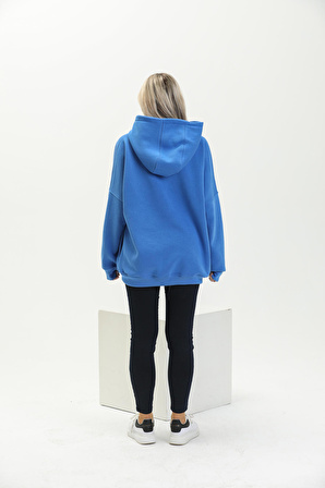 Saks Mavisi Oversize Sweatshırt Hoodie