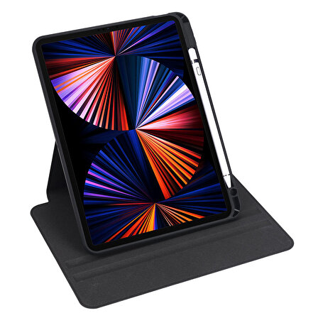 Gpack Apple iPad Air 10.9 2022 5.Nesil Kılıf Termik Arkası Şeffaf Smart Kapaklı Kalem Bölmeli T1
