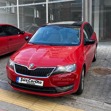 Skoda Rapid Sinyalli 2015-2017 Uyumlu Batman Yarasa Ayna Kapağı Piano Black ABS Plastik