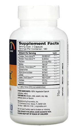 Enzymedica Digest Basic, Essential Enzyme Formula, 180 Capsules