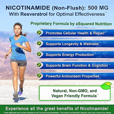 aSquared Nutrition Nicotinamide + Resveratrol 120 Kapsül