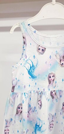 Elsa Kız Çocuk Penye Elbise