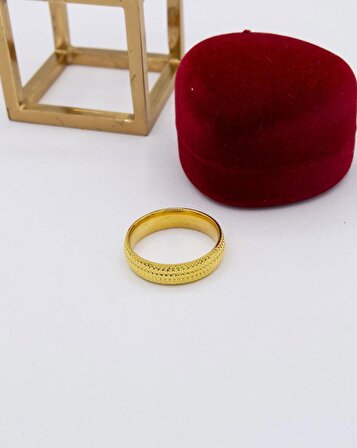 22 Ayar Altın 6MM Nokta Kalemli Nişan Yüzüğü, Alyans, Evlilik Yüzüğü