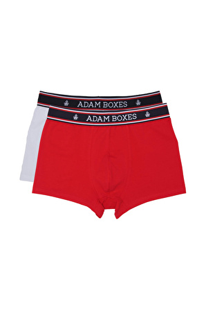 Adam Boxes Boxer Trunk Neo-Maritime 
2'li Paket - Beyaz, Kırmızı