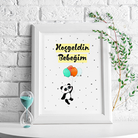 Pandalı Hoşgeldin Bebeğim A4 Poster Çerçevesiz