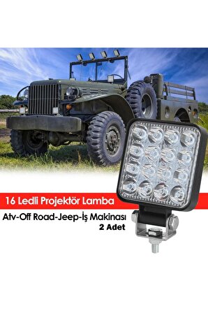 16 Ledli Projektör Lamba Atv Off Road Jeep-Iş Makinası 2 Adet